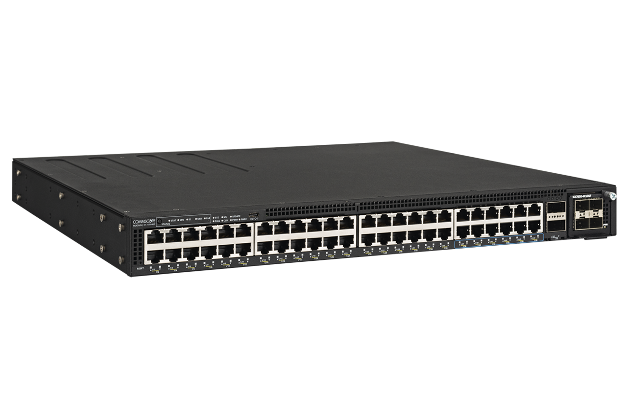 RUCKUS Networks switch full managed layer3 50 port • 36x 2.5 gbe • 36x poe bt • 12x 10 gbe • 12x poe bt • 2x qsfp+ • modular optional slot • 3 fans •