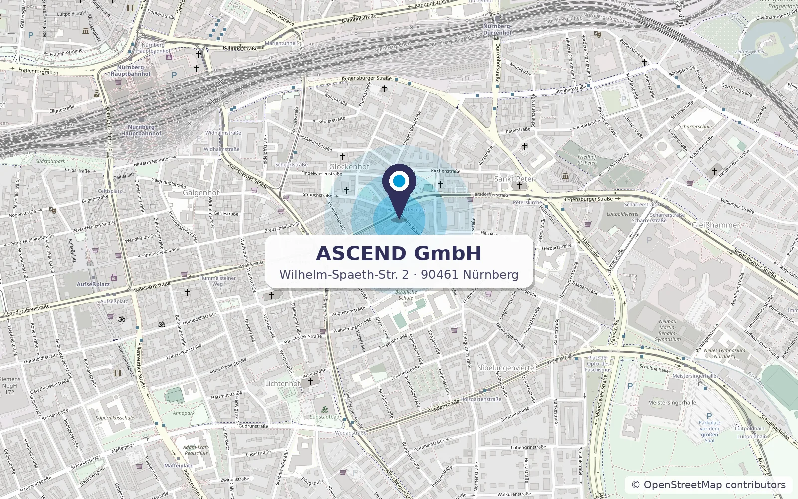 Map: ASCEND GmbH, Wilhelm-Spaeth-Straße 2, 90461 Nürnberg