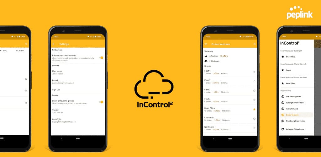 Приложение InControl от Peplink доступно для iOS и Android