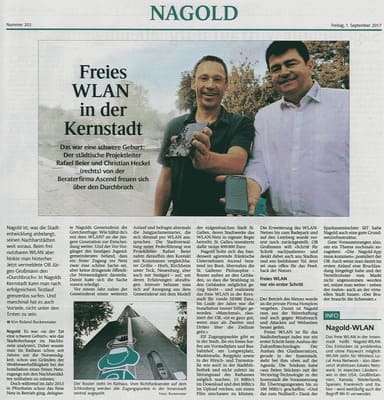 Comunicato stampa della WLAN pubblica di Nagold Ascend