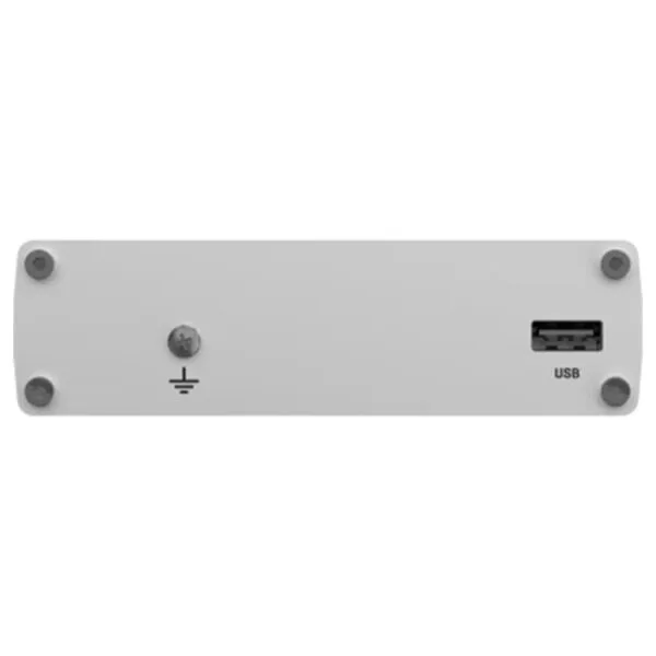 Périphérique d'entrée USB, boîtier métallique gris.