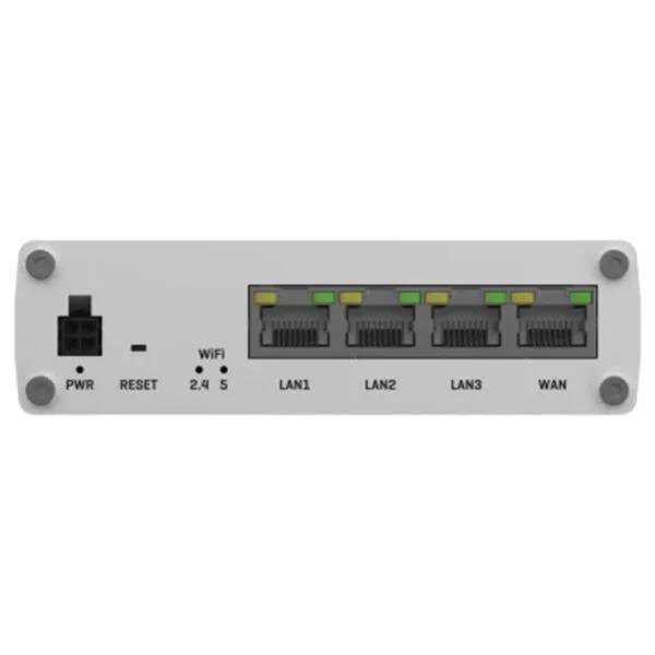 Face arrière d'un routeur WLAN avec ses connecteurs.