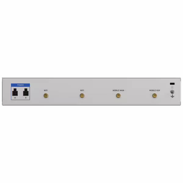 Netzwerk-Hardware mit Wi-Fi und Stromanschlüssen
