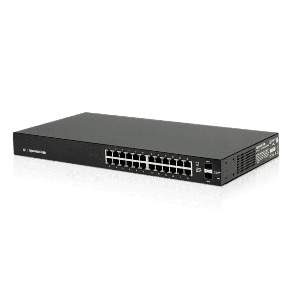 Ubiquiti EdgeSwitch 24 / Lite / 24 Gigabit RJ45 Ports / 2 SFP Ports / 1 Serial Port / ES-24-Lite