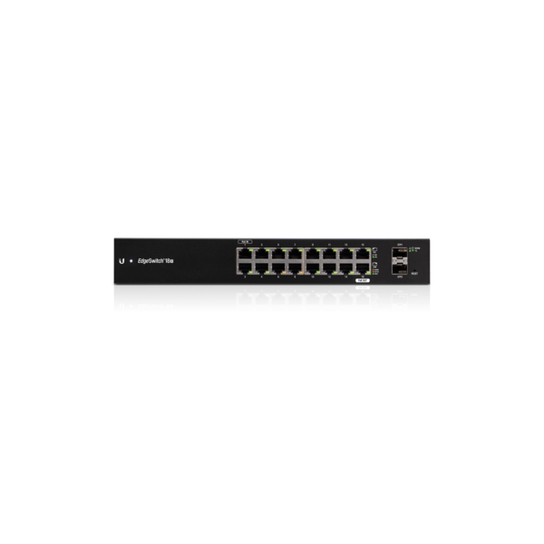 Ubiquiti EdgeSwitch 18 / 16 Gigabit RJ45 Ports / 2 SFP Ports / 1 POE Passthrough / ES-18X