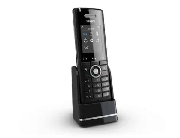 Schnurloses Telefon mit Ladestation in Schwarz