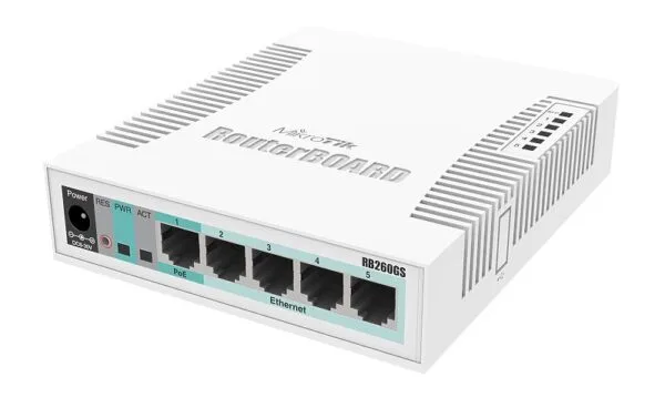 MikroTik Cloud Smart Switch CSS106-5G-1S 5x Gigabit SFP 50MHz CPU Ethernet Switch for Small SOHO Networks
