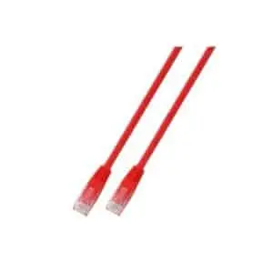 Cable de red rojo con conectores RJ45