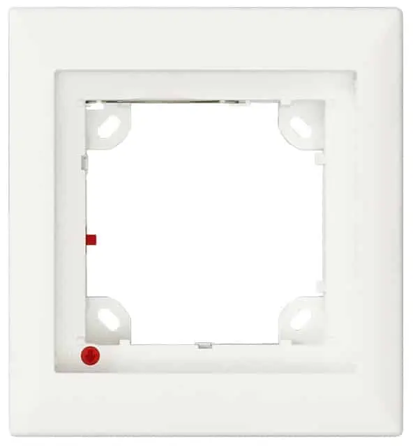 Weißer Lichtschalterrahmen in quadratischer Form
