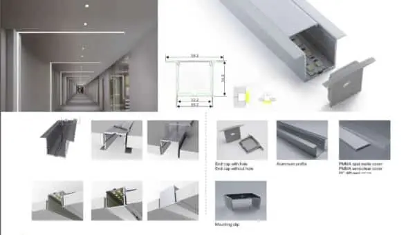 LED-Profilbeleuchtung mit Aluminiumprofilen und Zubehör