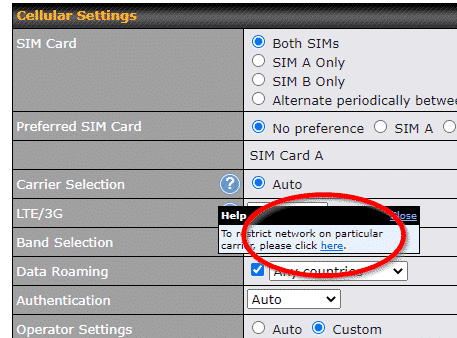 Ascend Router SIM Carrier selection 2