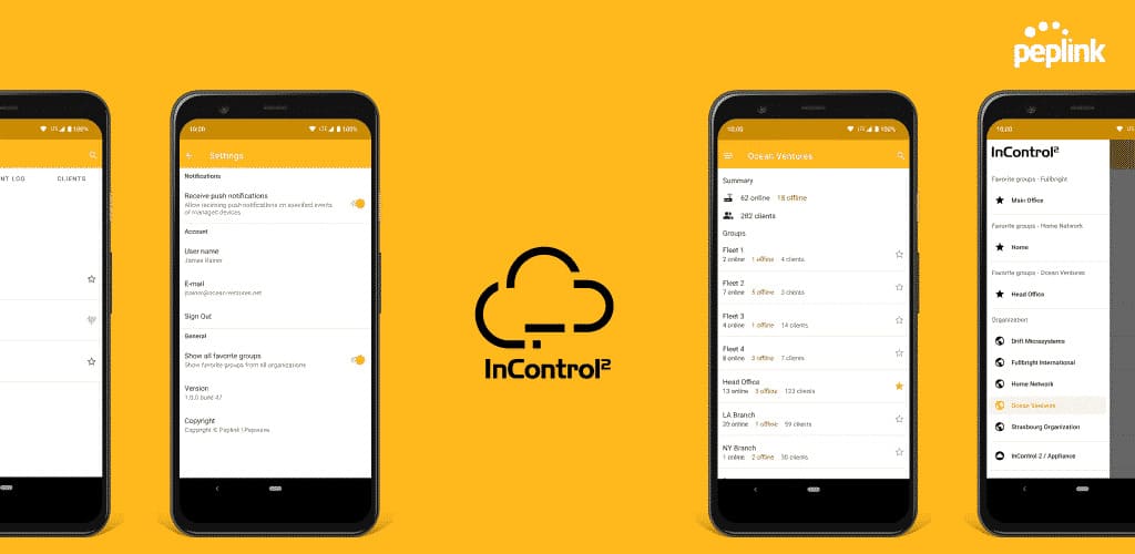 Incontrol App von Peplink für IOS und Andriod verfügbar