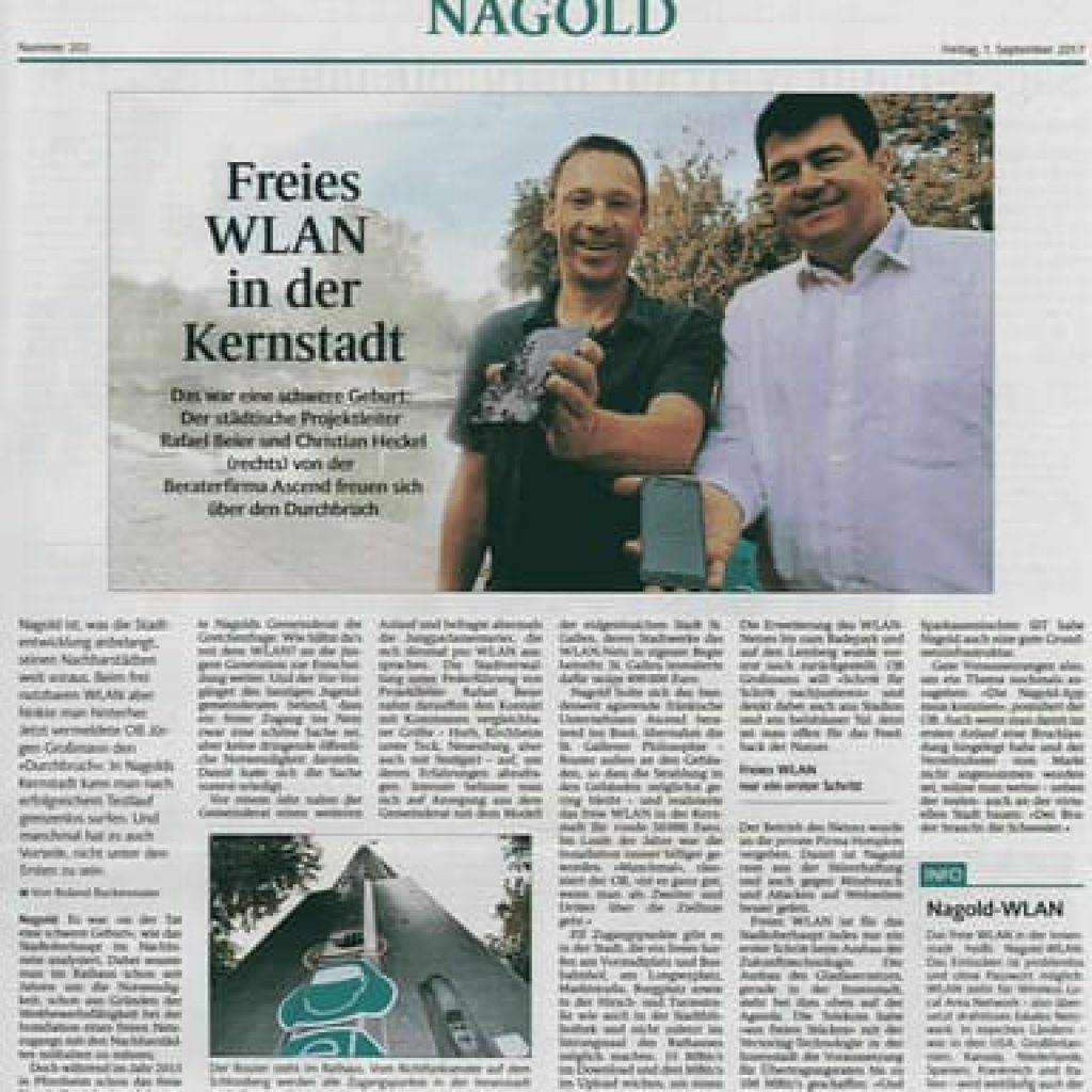 Nagold Ascend public WLAN press release