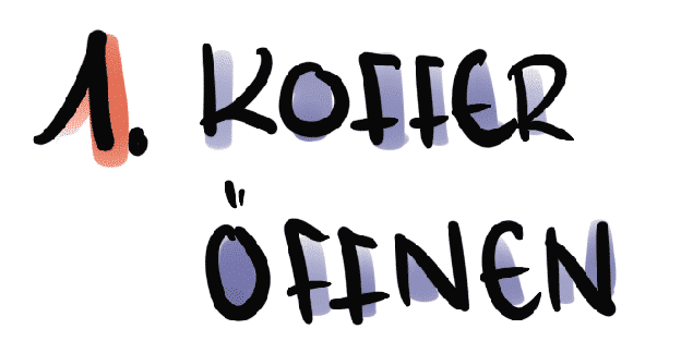 Schnellaufbau: 1. Koffer öffnen