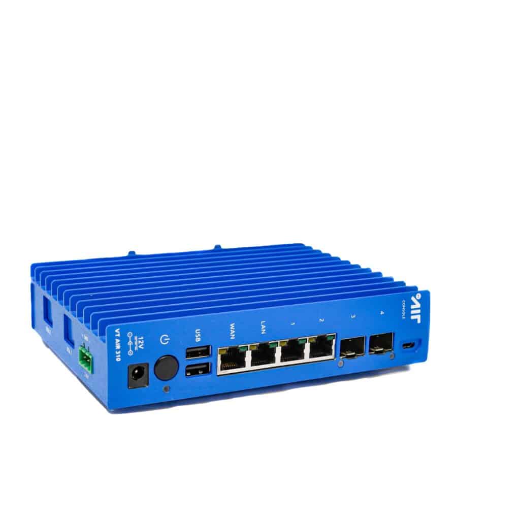 Blue network device with multiple connections.