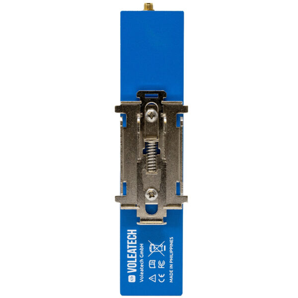 Blue VolexTech terminal strip for electrical applications.