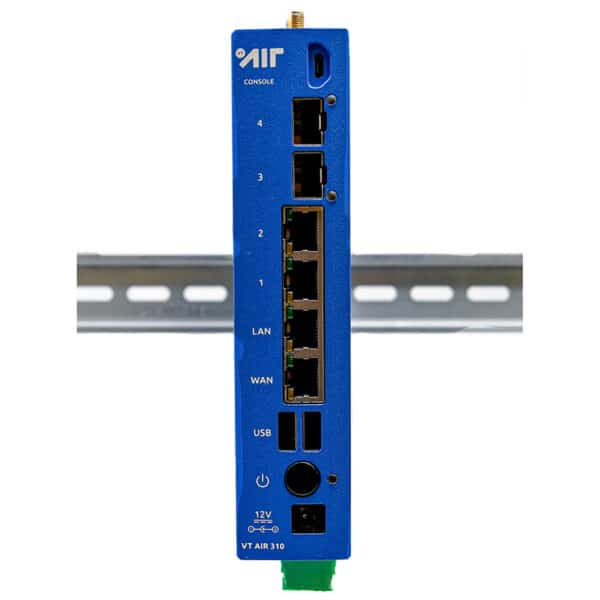 Blue network device with multiple connections.