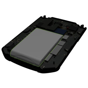 Interior de un smartphone con batería y placa de circuitos