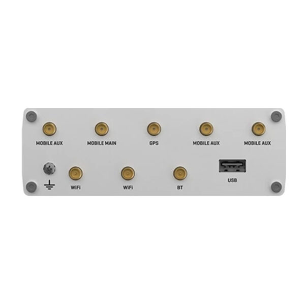 Elektronik-Panel mit Anschlüssen und Beschriftungen