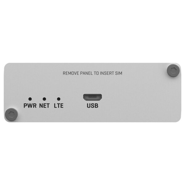 Emplacement pour carte SIM et port USB sur le panneau de l'appareil.