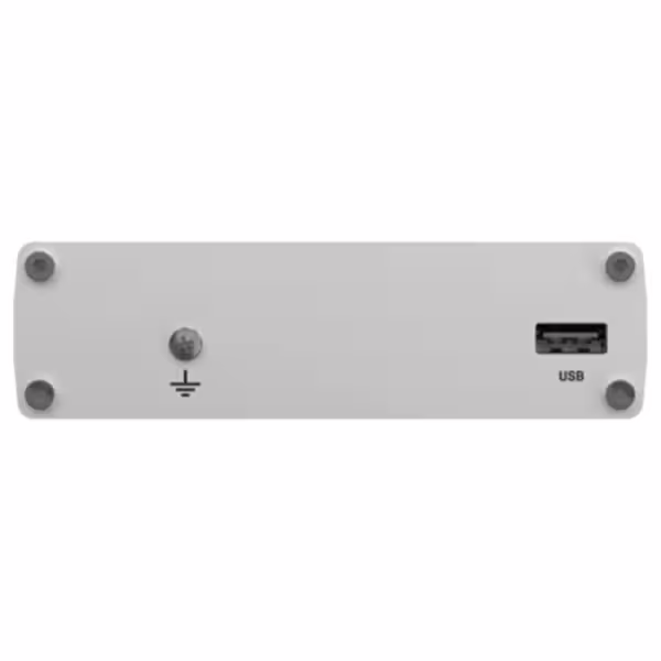 USB-Eingabe-Gerät, graues Metallgehäuse.