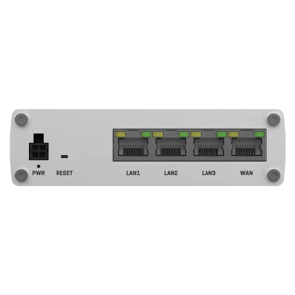 Retro del router di rete con collegamenti