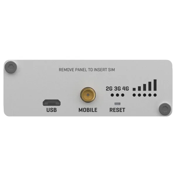 Слот для SIM-карты, порт USB, индикаторы сигнала мобильного телефона.