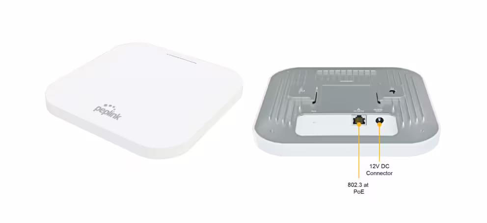 Punto di accesso WLAN Peplink, vista anteriore e posteriore