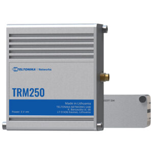 Dispositivo TRM250 di Teltonika Networks, slot per scheda SIM.