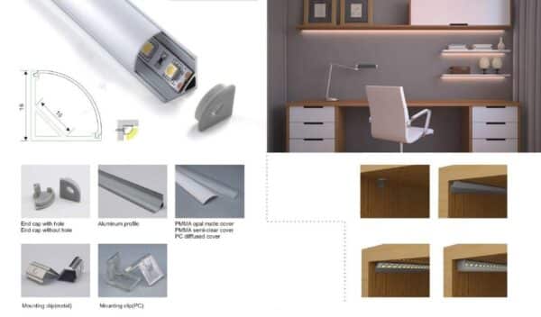 LED-Aluminiumprofil-Montageset für Schreibtischbeleuchtung
