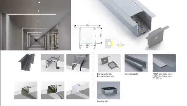 LED-Profilbeleuchtung mit Aluminiumprofilen und Zubehör