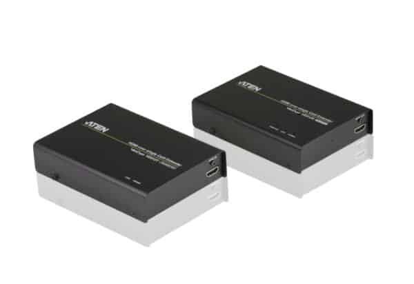 Zwei ATEN HDMI Extender auf weißem Hintergrund