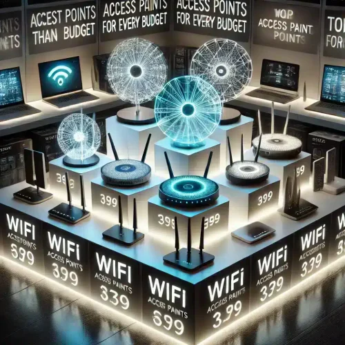 wifi access points store 1 WLAN access points and laptops in the store